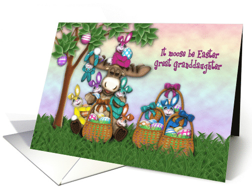Easter for Great Granddaughter Moose with Colorful... (1668710)