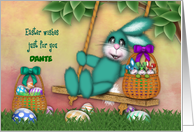 Easter Customize with Any Name Bunny on Swing Basket Full Bunnies card
