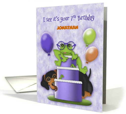 7th Birthday Customize with Any Name Frog with Glasses on... (1673030)