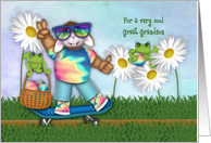 Easter for a Great Grandson Bunny on a Skateboard card