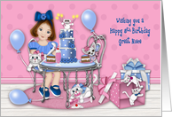 5th Birthday for a Great Niece Party with Her Kittens and Puppy card