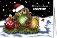 Christmas Customize With Any Name Hedgehog With Christmas Ornaments card