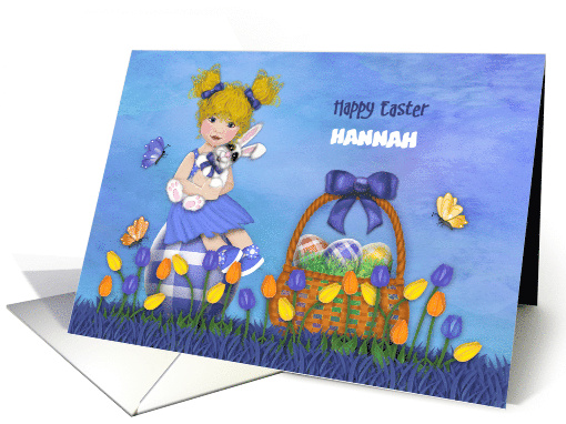 Easter Customize with Any Name Blonde Girl Sitting Egg... (1760322)