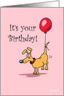 Little Dog Birthday Balloon card