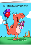 A Happy Trex Holds a...