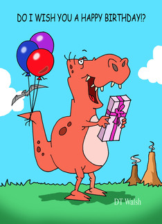 A Happy Trex Holds a...