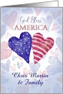 Love Nation Fourth of July God Bless America Custom Front Name card