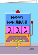 Chanukah Slot Machine With 3 Gimmels Wins Jackpot card