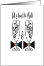 Let’s Toast To That Gay Wedding Glasses Mr & Mr Congratulations card