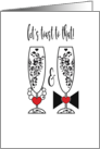 Let’s Toast To That Wedding Glasses Mr & Mrs Congratulations card