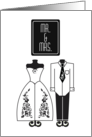 Mr & Mrs Wedding Couple Mannequins Congratulations card