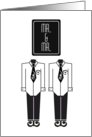 Mr & Mr Gay Wedding Couple Mannequins Congratulations card