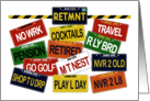 Retirement License Plates Retired Humor for Retiree card