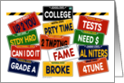 College License Plates University Life Humor card
