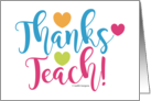 Thanks Teach Teacher Appreciation Thank You card