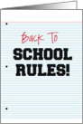 Back to School Rules School Humor card