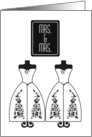 Mrs & Mrs Wedding Gay Couple Mannequins Wedding Gift Thank You card