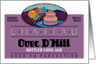 Chateau Over the Hill Happy Birthday Humor Wine Theme Invitation card