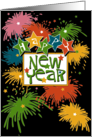 Happy New Year Fireworks & Stars Have a Blast Blank Note card