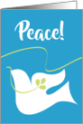 Peace Dove Peace on Earth Contemporary Dove Laurel Branch Peace Day card