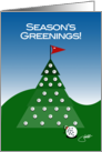 Seasons Greenings Sports Golf Humor Christmas Holiday Tree Invitation card