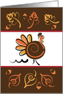 Happy Thanksgiving Cute Turkey Leaves Thankful Wishes card
