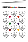 Valentine Candy Hearts Love Theme Fun Sayings Coloring Book card