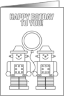 Happy Bot Day To You Birthday Coloring Book Activity Card for Kids card