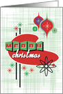 Merry Christmas Motel Post Retro Modern Vintage Space Age Design card