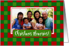 Christmas Memories Photo Card Family Friends Red & Green Plaid card