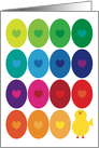 Happy Easter Rainbow Eggs Cute Colorful Hatched Baby Chick card