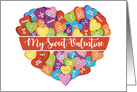 My Sweet Valentine Cute Clever Candy Hearts Bouquet card