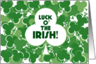 Luck of the Irish Fun Shamrocks All Over Design Art St Patrick’s Day card