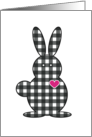 Cute Black and White Checkered Bunny Love For Easter Holiday card