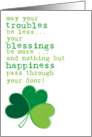 Irish Blessing Luck Trouble Blessings Happiness St Patrick’s Day card