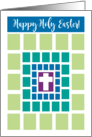 Colorful Artistic Happy Holy Easter Cross Christian Holiday Love card