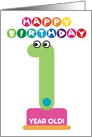 First Birthday Number Monsters Happy Birthday Cartoon Characters card