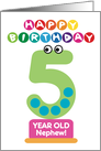 Fifth Birthday Number Monsters Happy Birthday 5 Year Old Nephew card