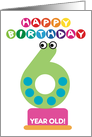 Sixth Birthday Number Monsters Happy 6 Birthday Cartoon Characters card