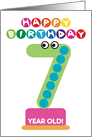 Seventh Birthday Number Monsters Happy 7 Birthday Cartoon Characters card