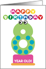 Eighth Birthday Number Monsters Happy 8 Birthday Cartoon Characters card