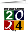 Congradulations! Class of 2024 Graduate Congratulations Typographic card