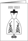 Mannequin Damask Wedding Dress Clever Bridal Shower Invitation card