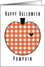 Halloween Humor Heart Warming Contemporary Cute Checkered Pumpkin card