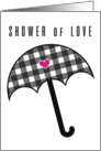 Wedding Bridal Shower Of Love Heart Warming Modern Checkered Umbrella card