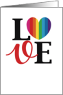 Gay Wedding Invitation Love Word Rainbow Heart Symbol Flair Typography card