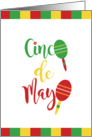 Cinco De Mayo May 5 A Maraca Typography Red Yellow Green card