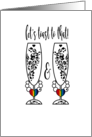 Let’s Toast To That Anniversary Glasses Mrs and Mrs Congratulations card