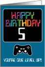 Happy Birthday 5th Computer Techie Gamer Game Gaming card