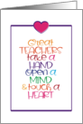Teachers Thank You Quote Meaning of a Teacher Thoughtful Appreciation card